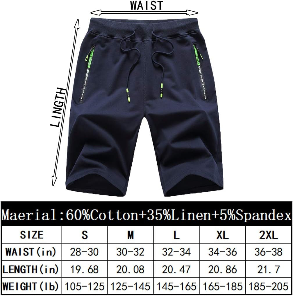 Mens Athletic Shorts with Zip Pockets