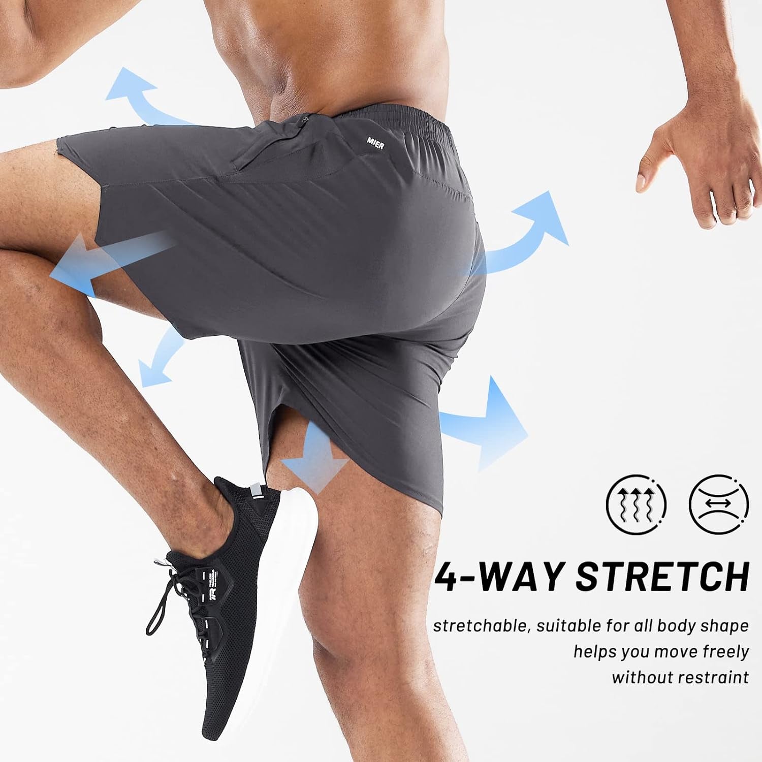 Men'S Workout Running Shorts Quick Dry Active 5 Inches Shorts with Pockets, Lightweight, Breathable